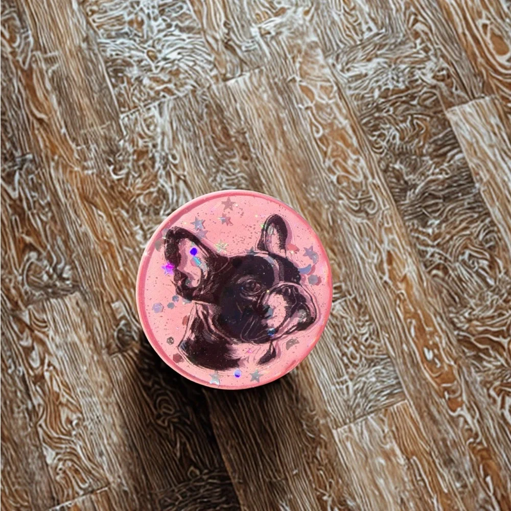 Pink French Bulldog Phone Holder